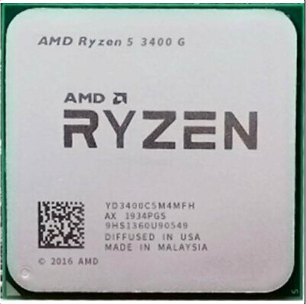 AMD Ryzen series R3-2200G, R5-2400G, R3-3200G, R5-3400G, R5-3400GE, slot AM4 CPU