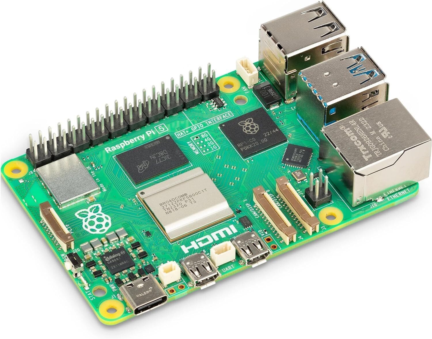 Raspberry Pi 5 8GB Single Board 2.4GHz Quad-core 64-bit Arm Cortex-A76 CPU