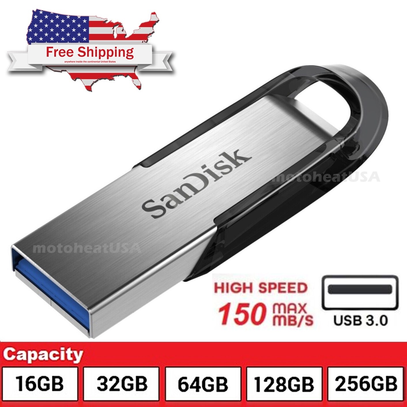 Sandisk Ultra Flair USB 3.0 Flash Drive 32GB, 64GB High Speed 150MB/s memory