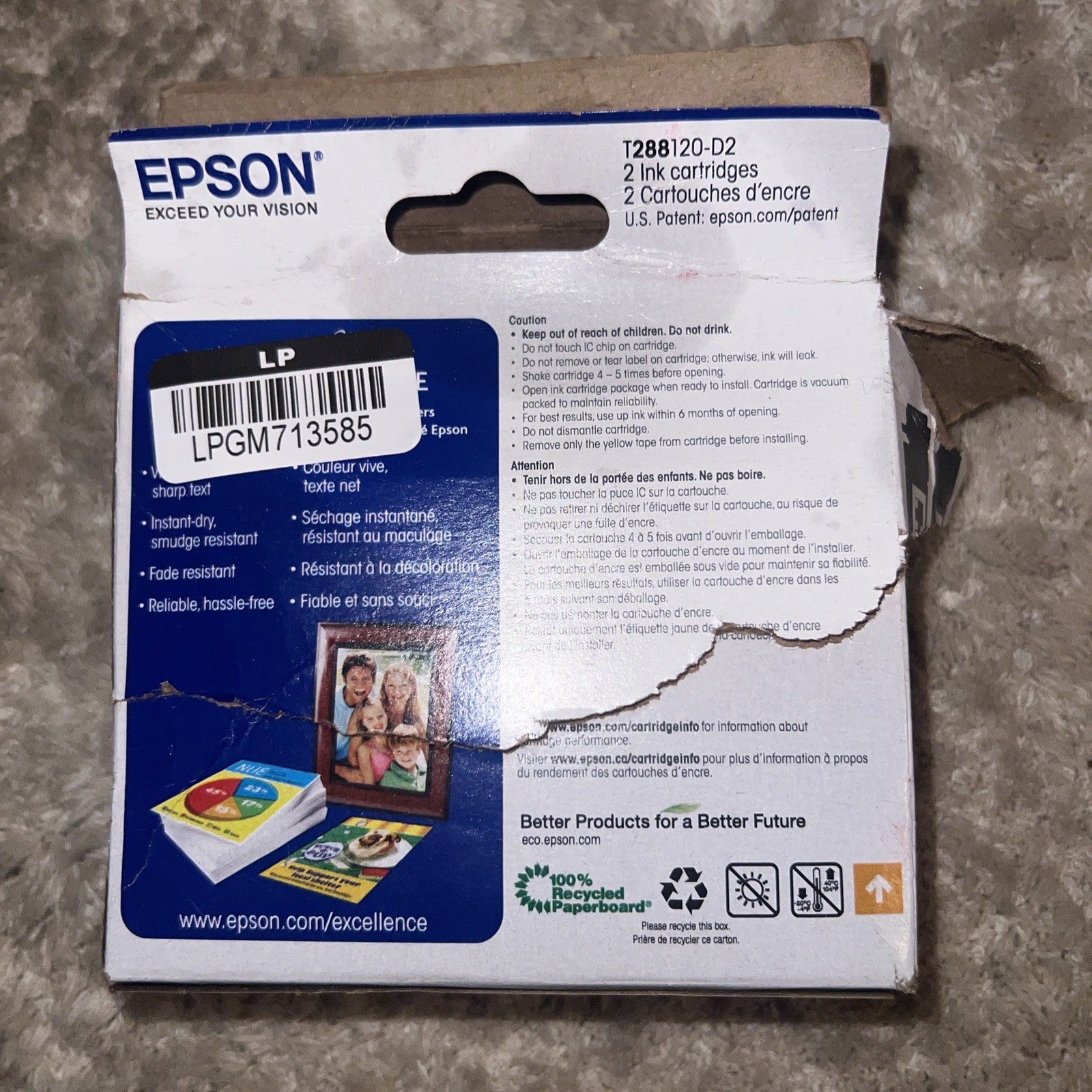 Epson 288 Ink Cartridge – Black (T288120-D2) EXP 07/2026 Sealed