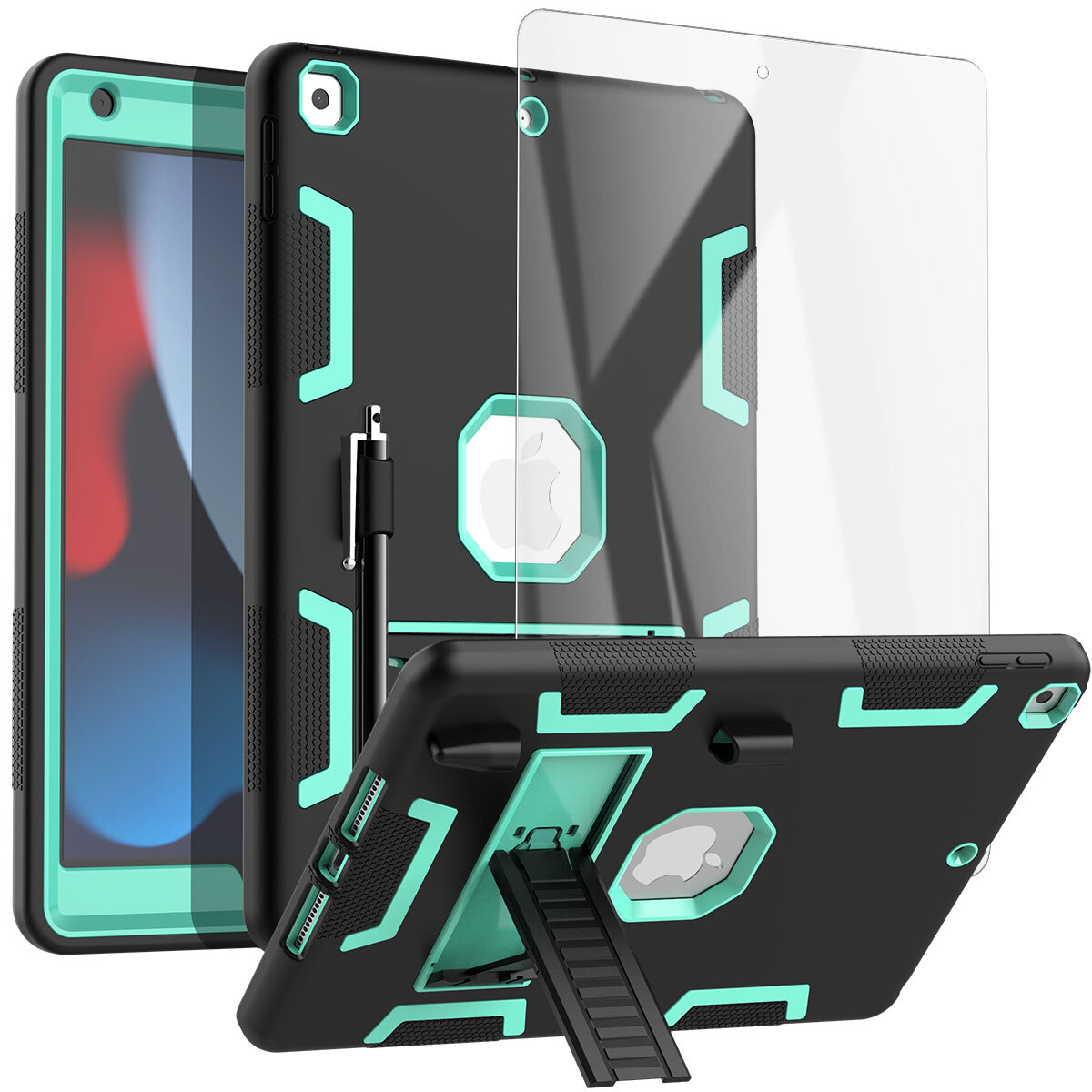iPad 9th/8th/7th Generation Case 10.2″ Shockproof Heavy Duty Rugged Stand Cover