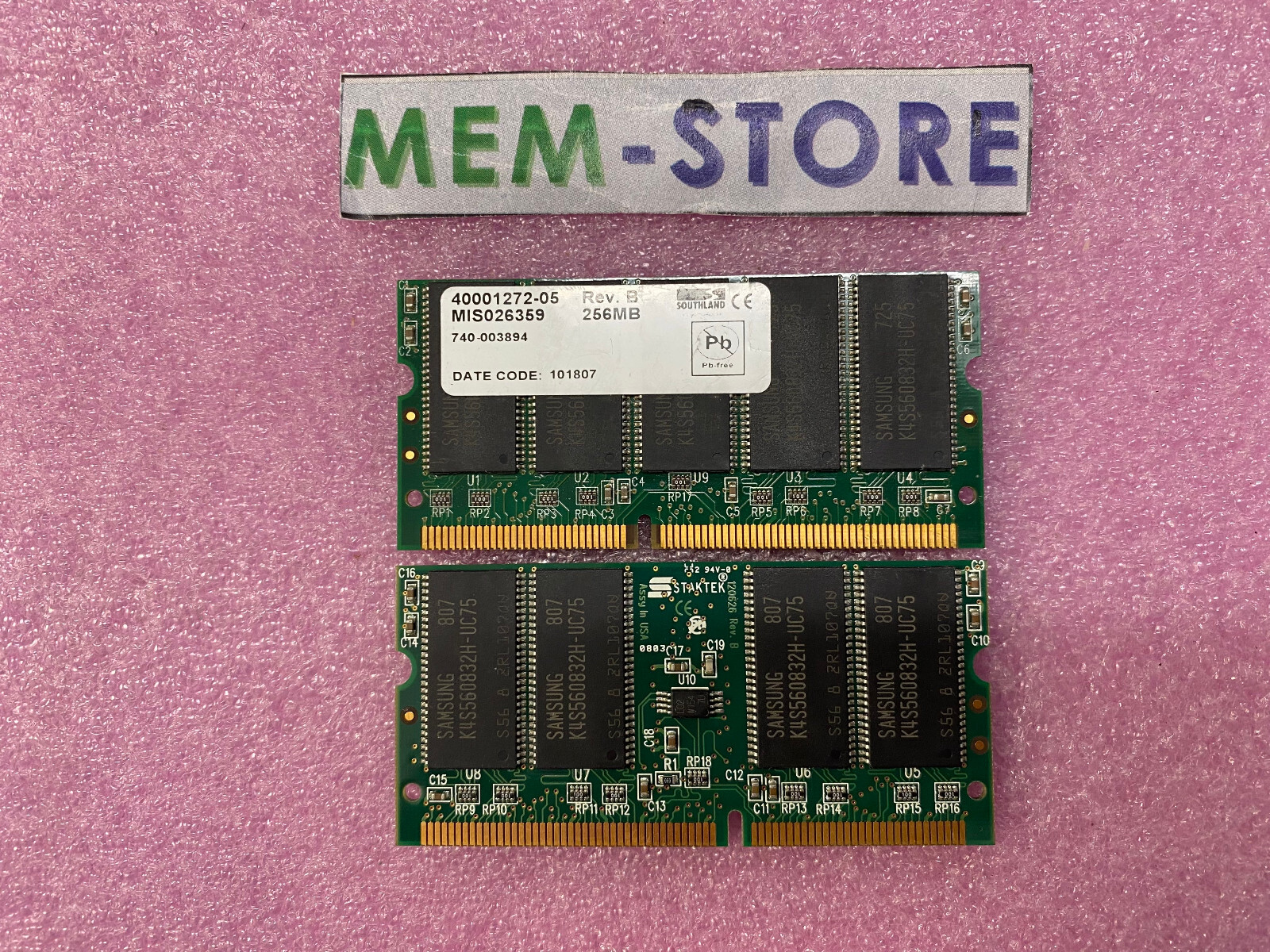 512MB 2*256MB 40001272-05 256MB SOD 144pin ECC SDRAM 32Mx8 MIS026359 740-003894
