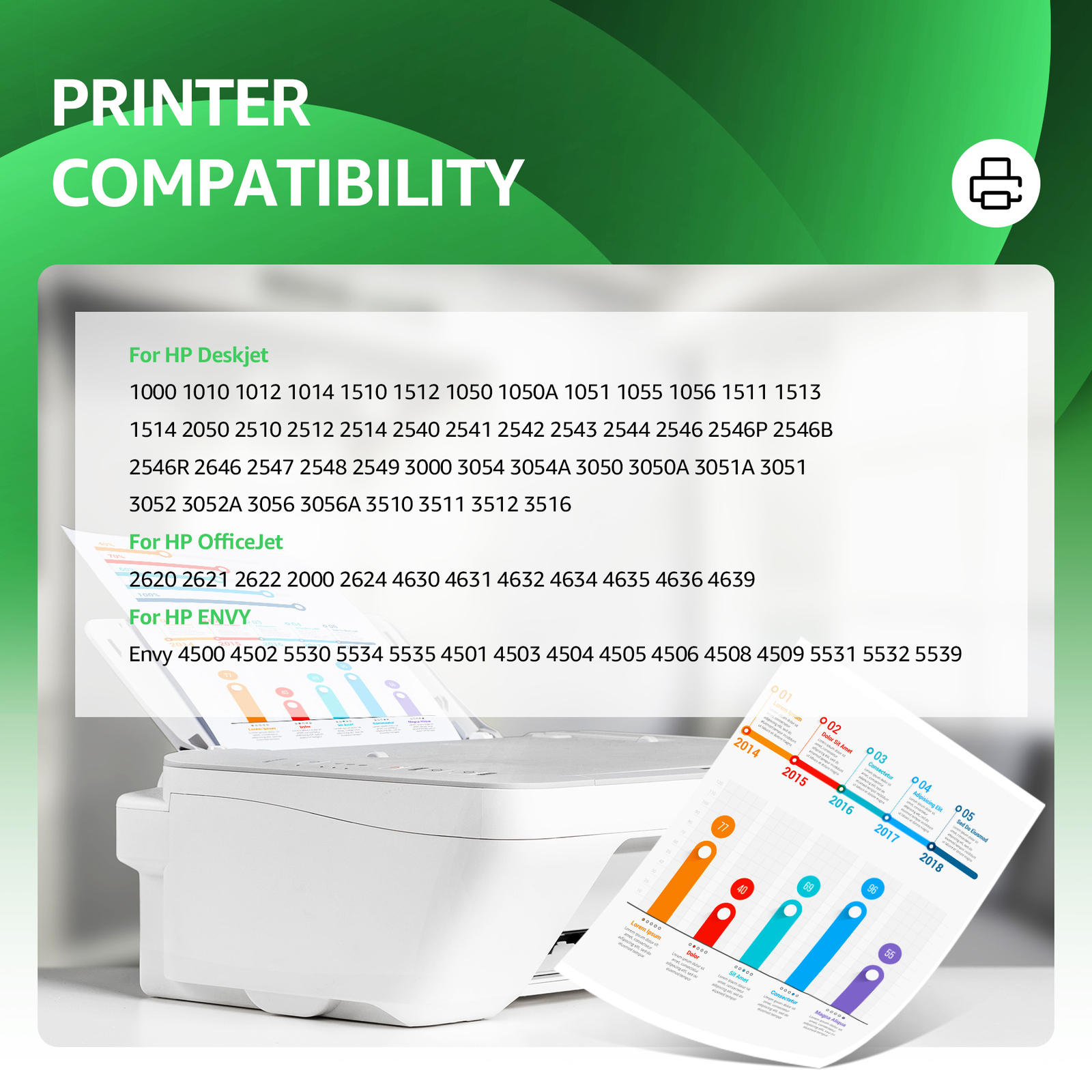 #61XL XXL CH563WN Black CH564WN Color Ink For HP ENVY 4500 4501 4502 4504 5530