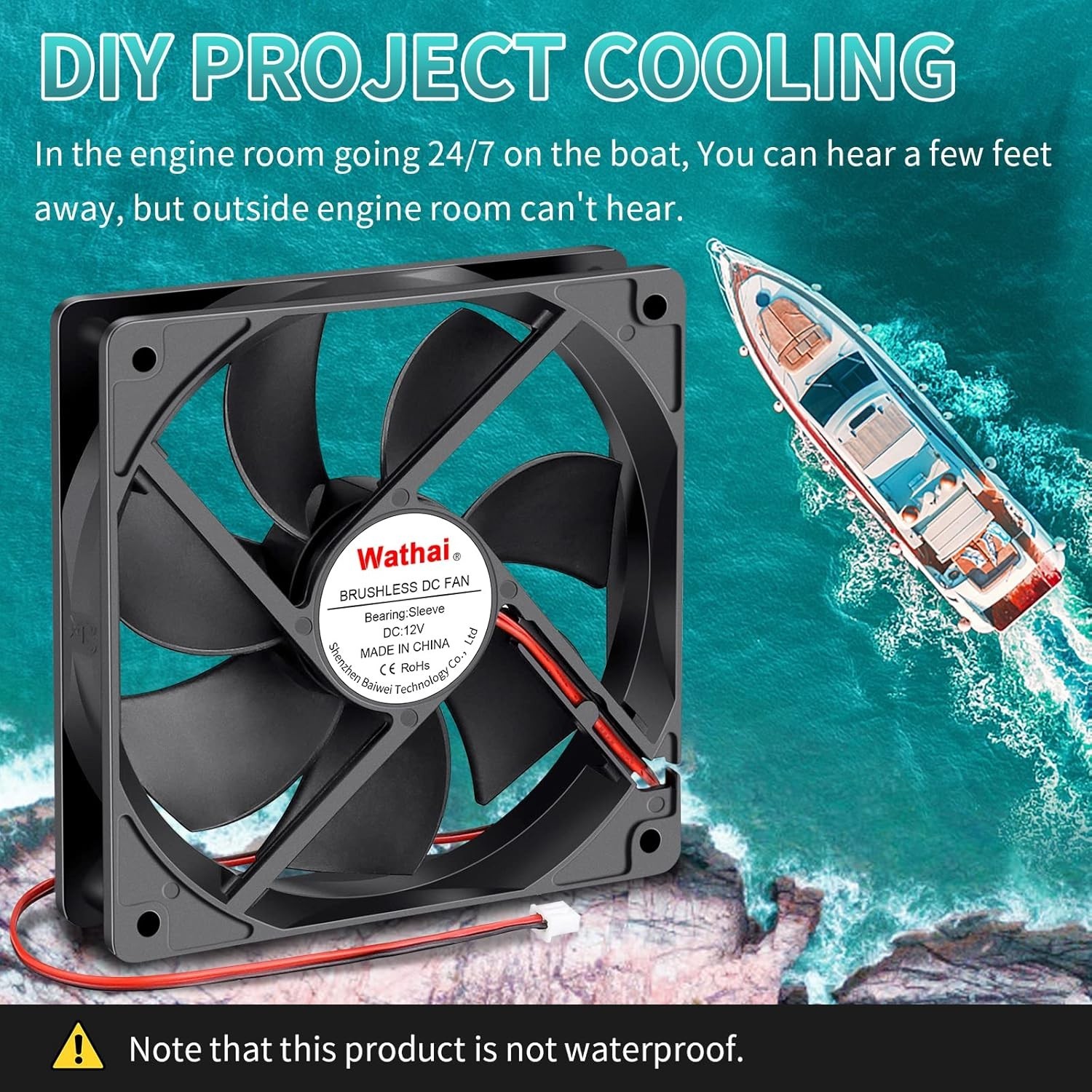 120mm Cooling Fan 12V 0.45A Brushless 3000RPM Silent 35dB PC CPU Case