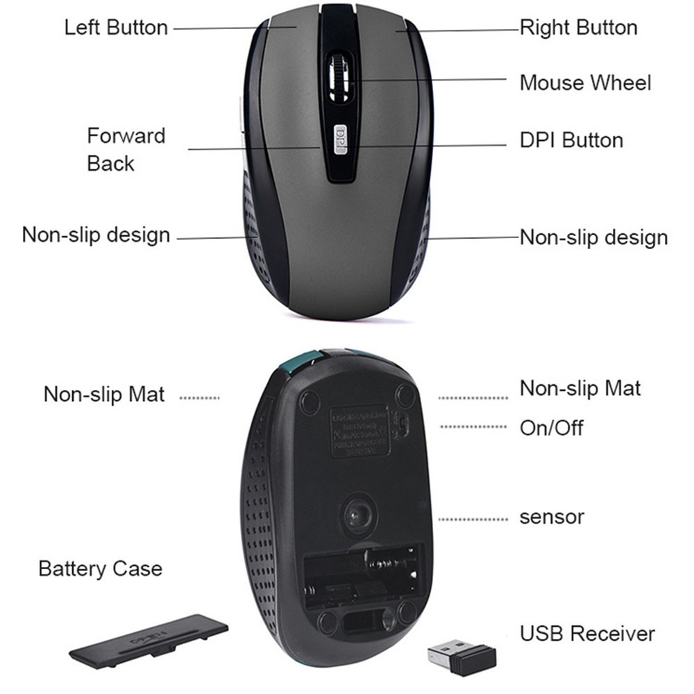 Wireless Optical Mouse Mice 2.4GHz USB Receiver For Laptop PC Computer DPI lot