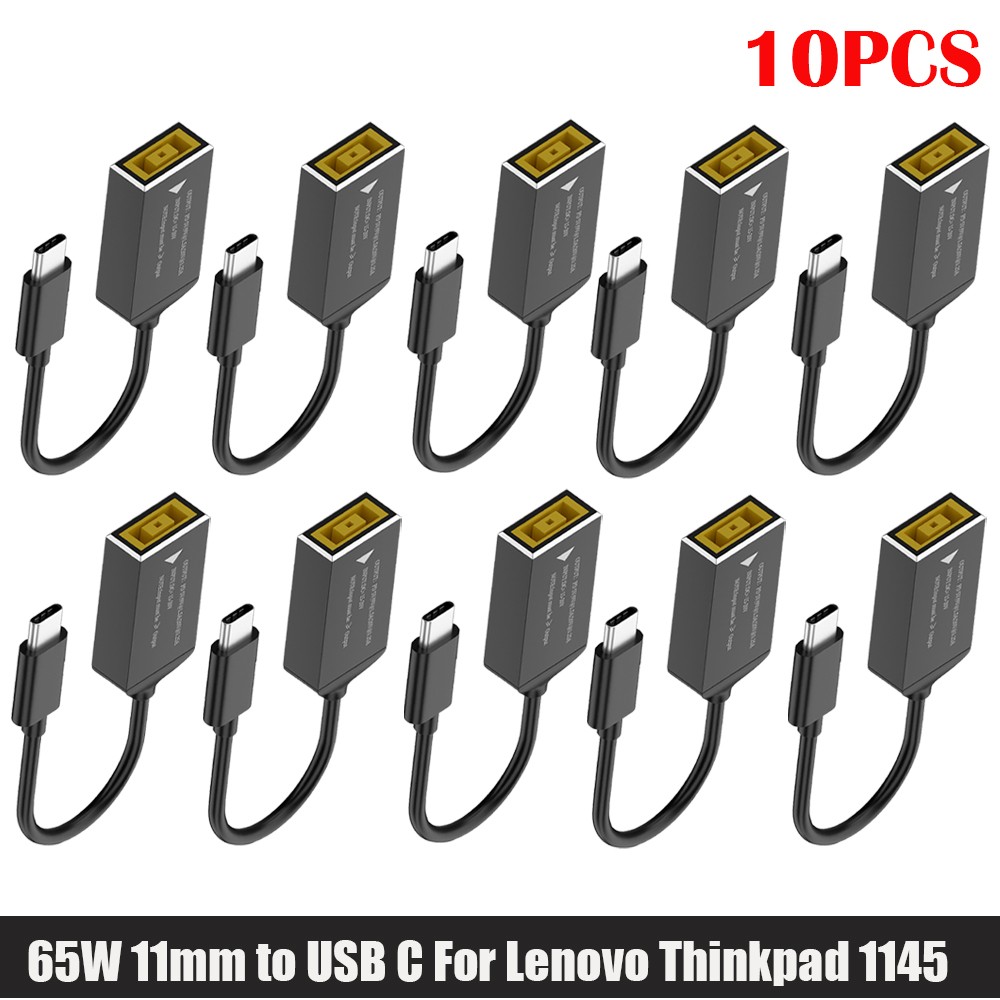 10Pcs Laptop Charger Converter 11mm to USB C For Lenovo Thinkpad with 10cm Cable