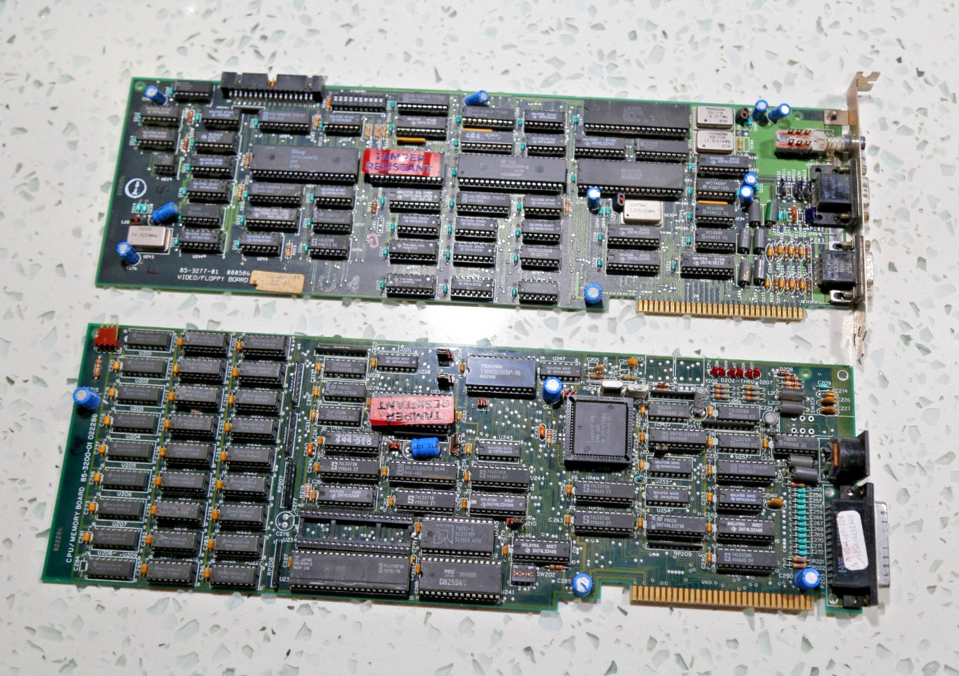 ZENITH DATA SYSTEMS 8088 CPU/MEMORY & CGA or EGA VIDEO/FLOPPY boards 8-BIT ISA.