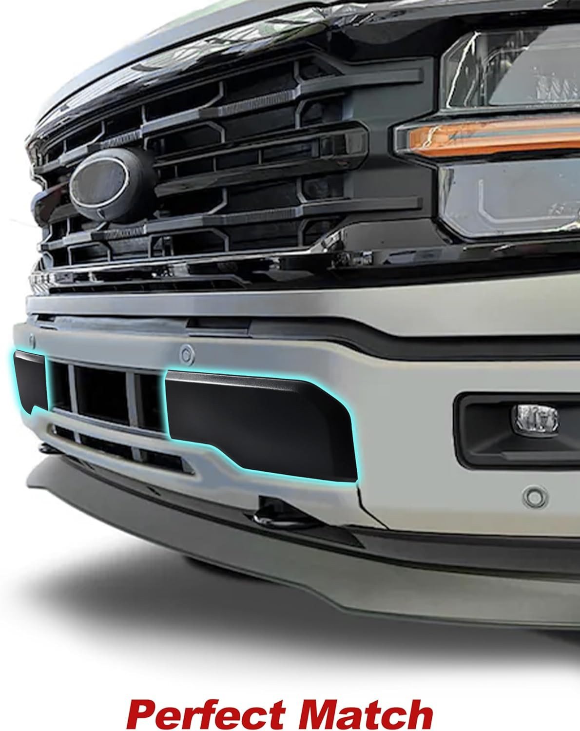 Front Bumper Guards Pads for 2024-2025 Ford F-150, Black Front Bumper Inserts Pr
