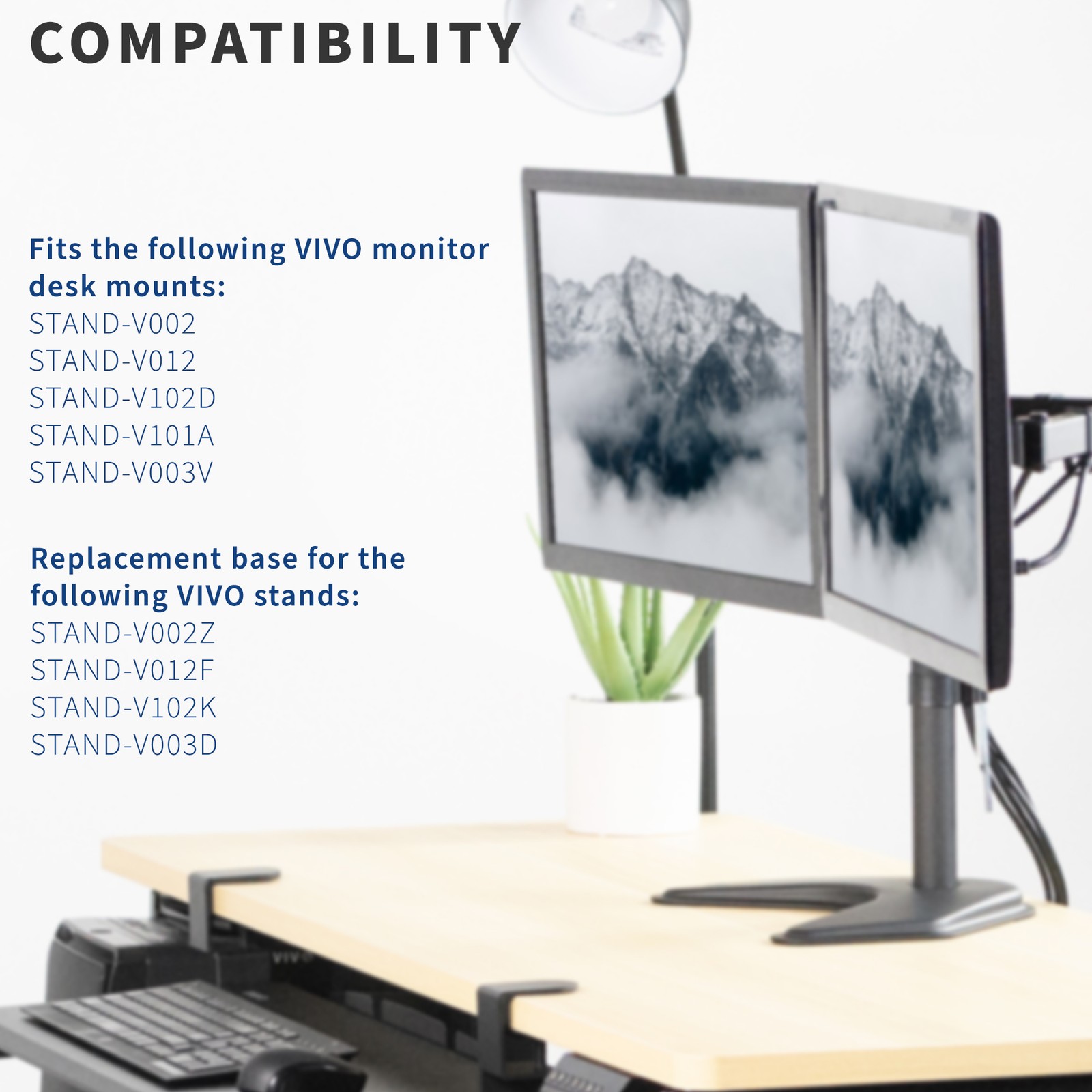 VIVO Freestanding Base for Monitor Desk Stand, 13″ x 11″ Platform with Padding