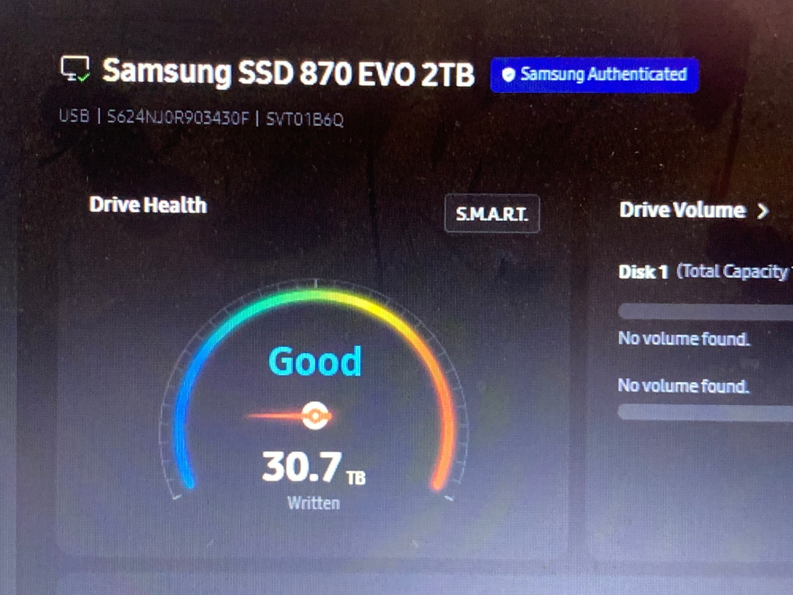 Samsung 870 EVO 2TB 2.5″ SATA III Internal SSD MZ-77E2T0 99-100% Health