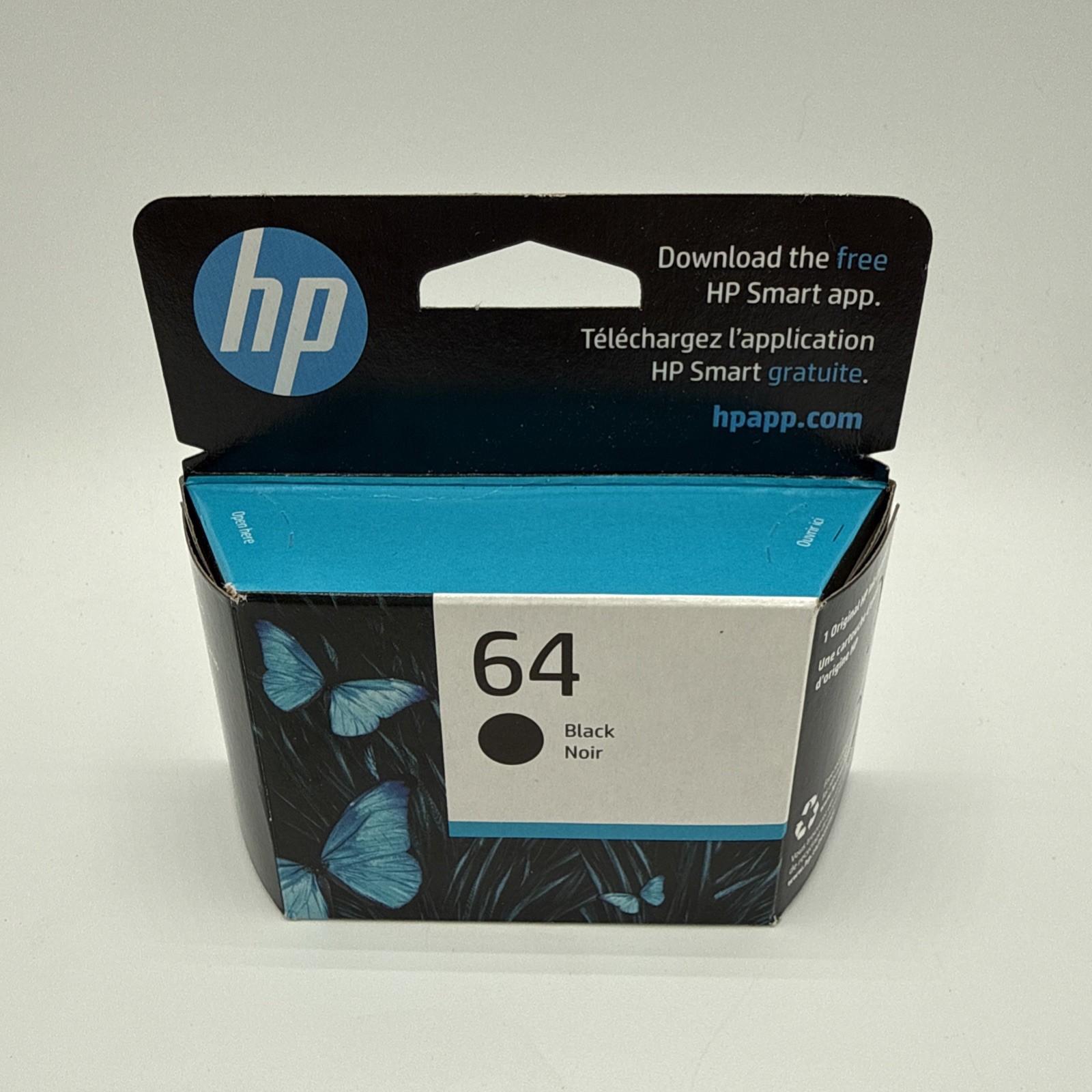 NEW – HP 64 Original Black Ink Cartridge – N9J90AN – JUL 2027