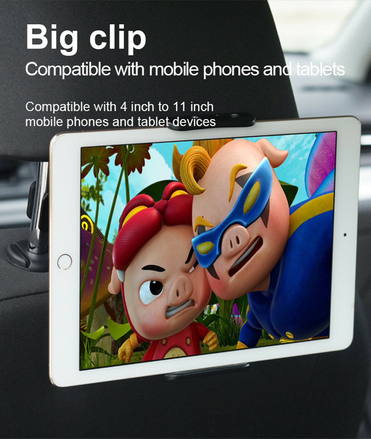360° Rotation Car BackSeat Tablet Cell Phone Holder Stand Headrest Mount Bracket