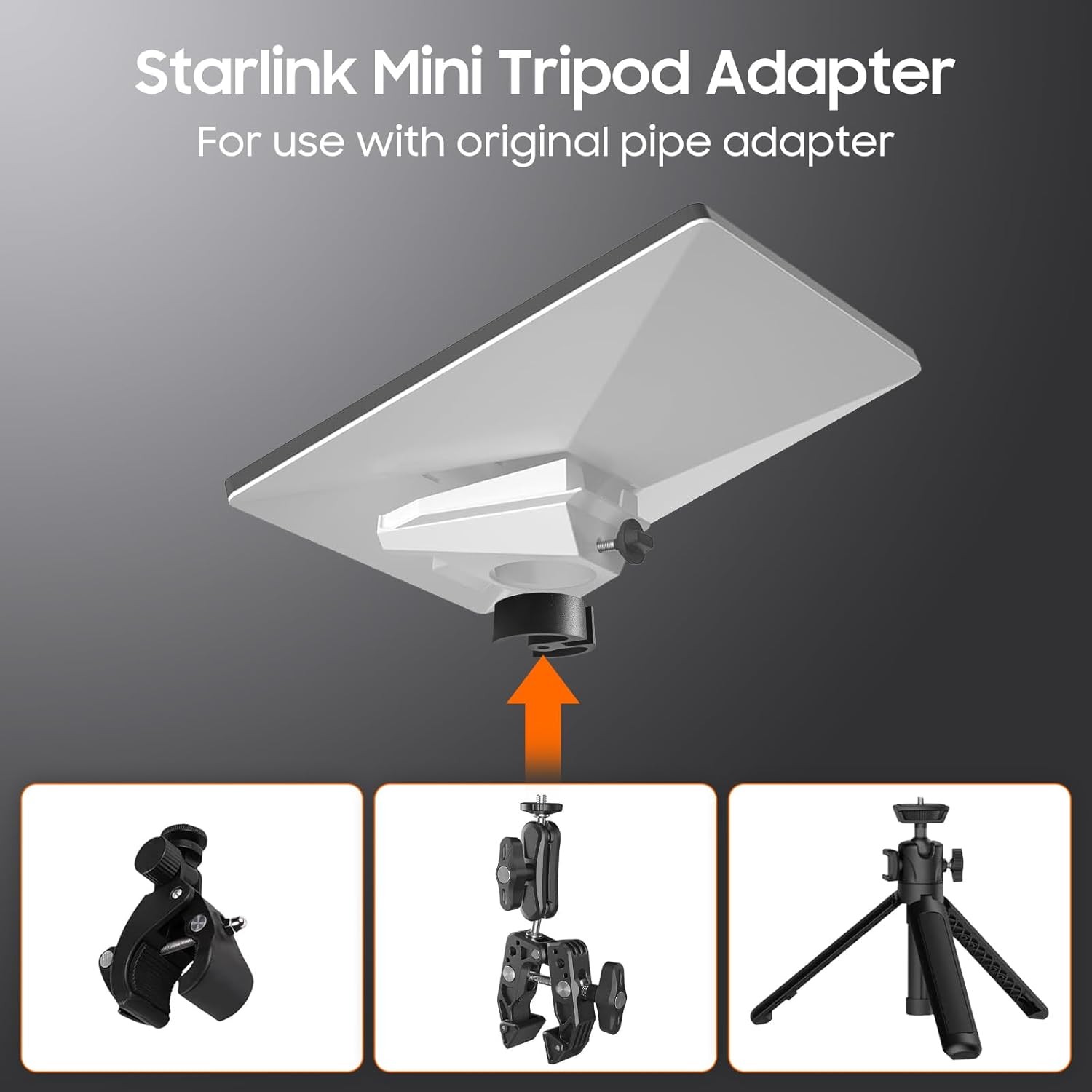 Starlink Mini Tripod Adapter – High-Strength H-20mm/0.78", Black