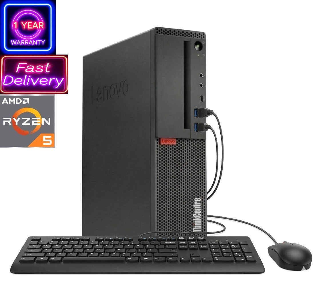 Lenovo ThinkCentre PC: Ryzen 5 Pro-2400G! 8GB RAM, 256GB SSD! Windows 10 Pro!