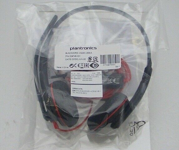 Plantronics Blackwire C3220 USB-A Binaural UC Headset 209745-201 New in BulkPack