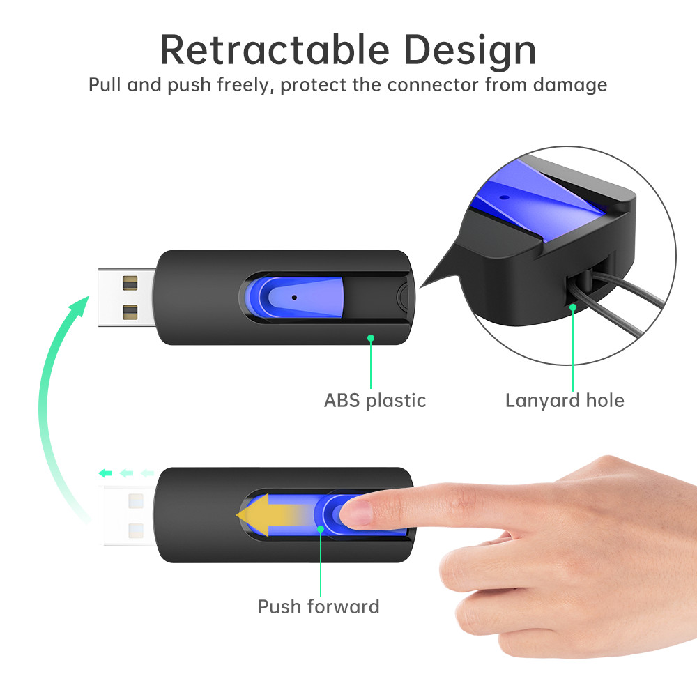 Kootion 5/10pcs USB 2.0 Retractable USB Flash Drive Memory Stick 1GB 2GB 4GB 8GB