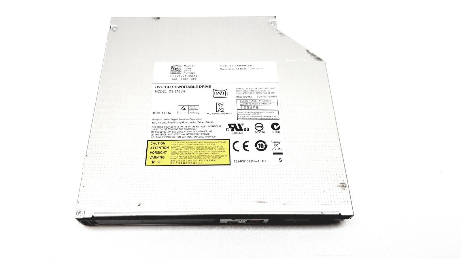 Philips DVD/CD Rewritable Drive DS-8A8SH G0V0C 0G0V0C YTVN9 0YTVN9 No Bezel