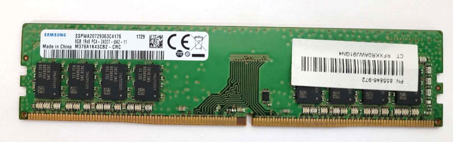 Samsung 8GB DDR4 1Rx8 PC4-2400T RAM P/N: M378A1K43CB2-CRC Tested