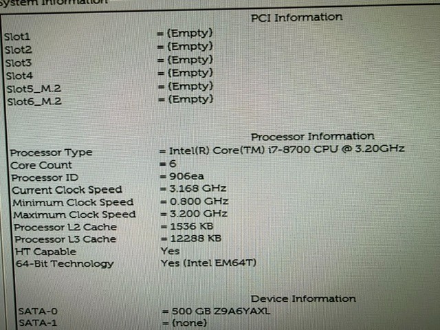 Dell OptiPlex 5060 Mini Tower Intel I7 8700 3.20Ghz 16GB 500GB DVDRW Linux