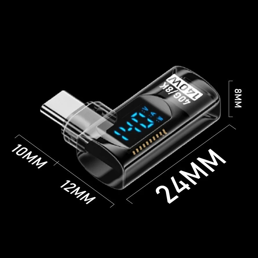 90 Degree USB C Adapter Right Angle U Shape 40Gbps PD 140W 8K Video Converter