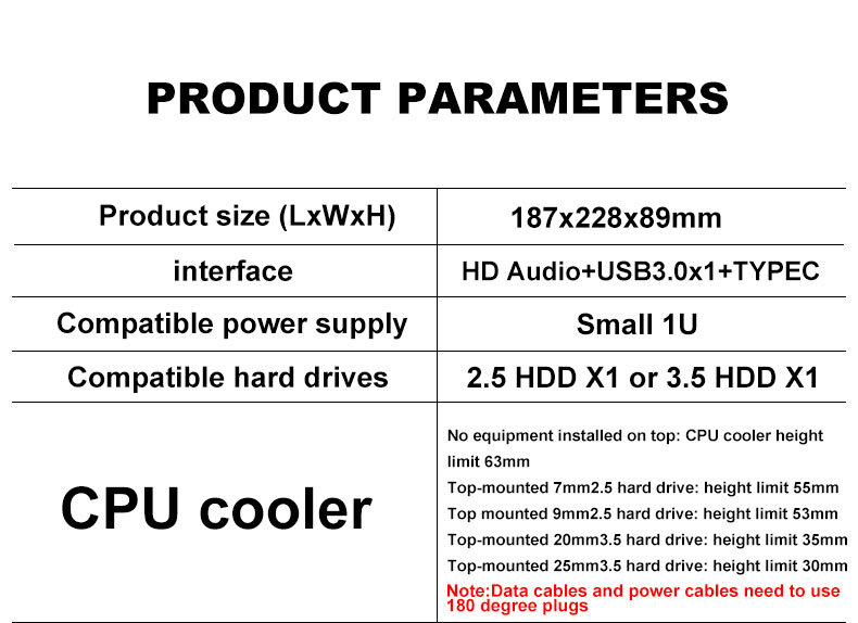 Mini ITX Computer Case with 300W 1U Small Power Supply Steel Mini Tower Cases