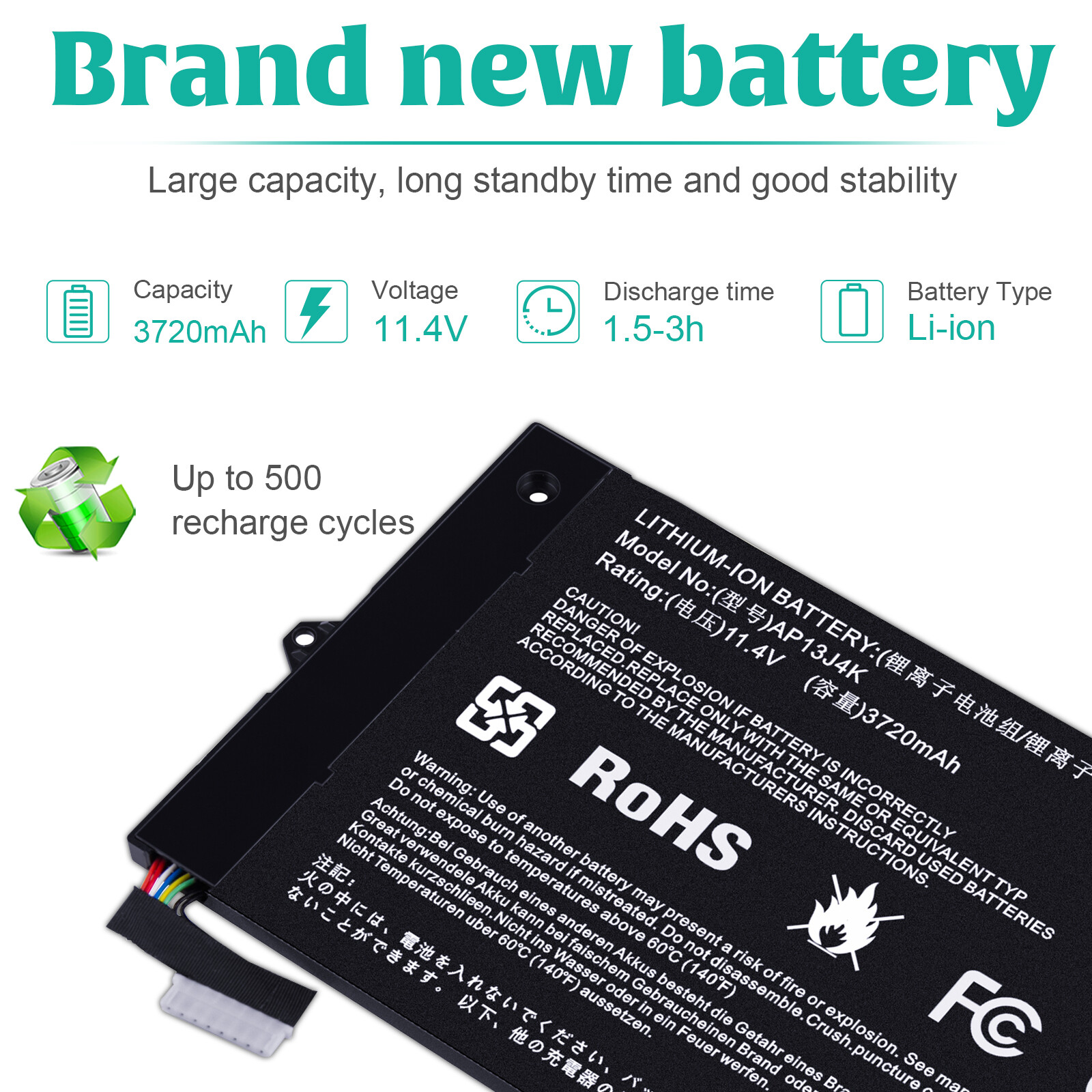 Battery For Acer Chromebook AP13J3K AP13J4K C720 C720P C740 14 CB3-431 3720mAh