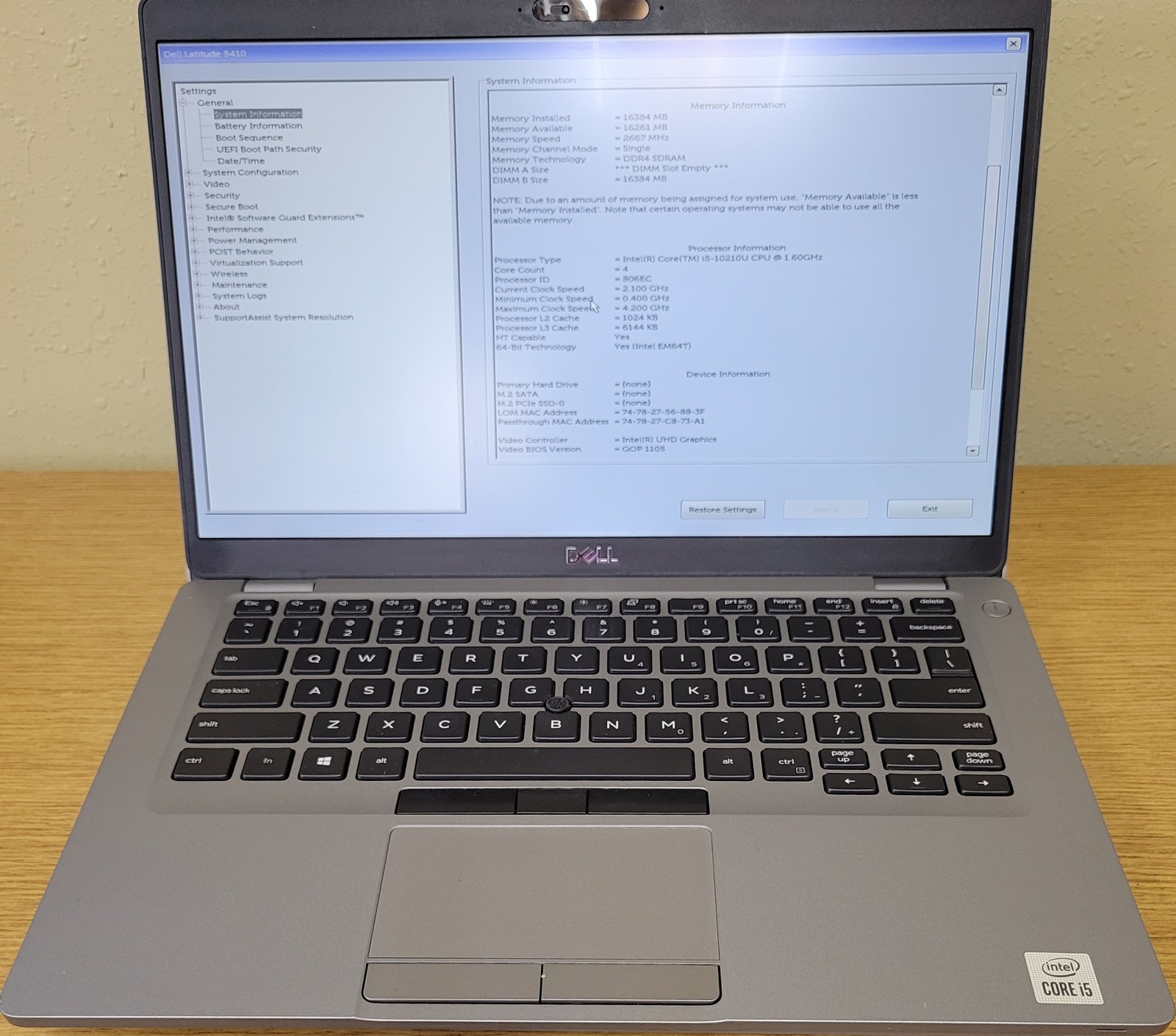 (Lot of 2)Dell Latitude 5410 i5-10210U 1.60GHz 16GB DDR4 No OS/SSD/HDD