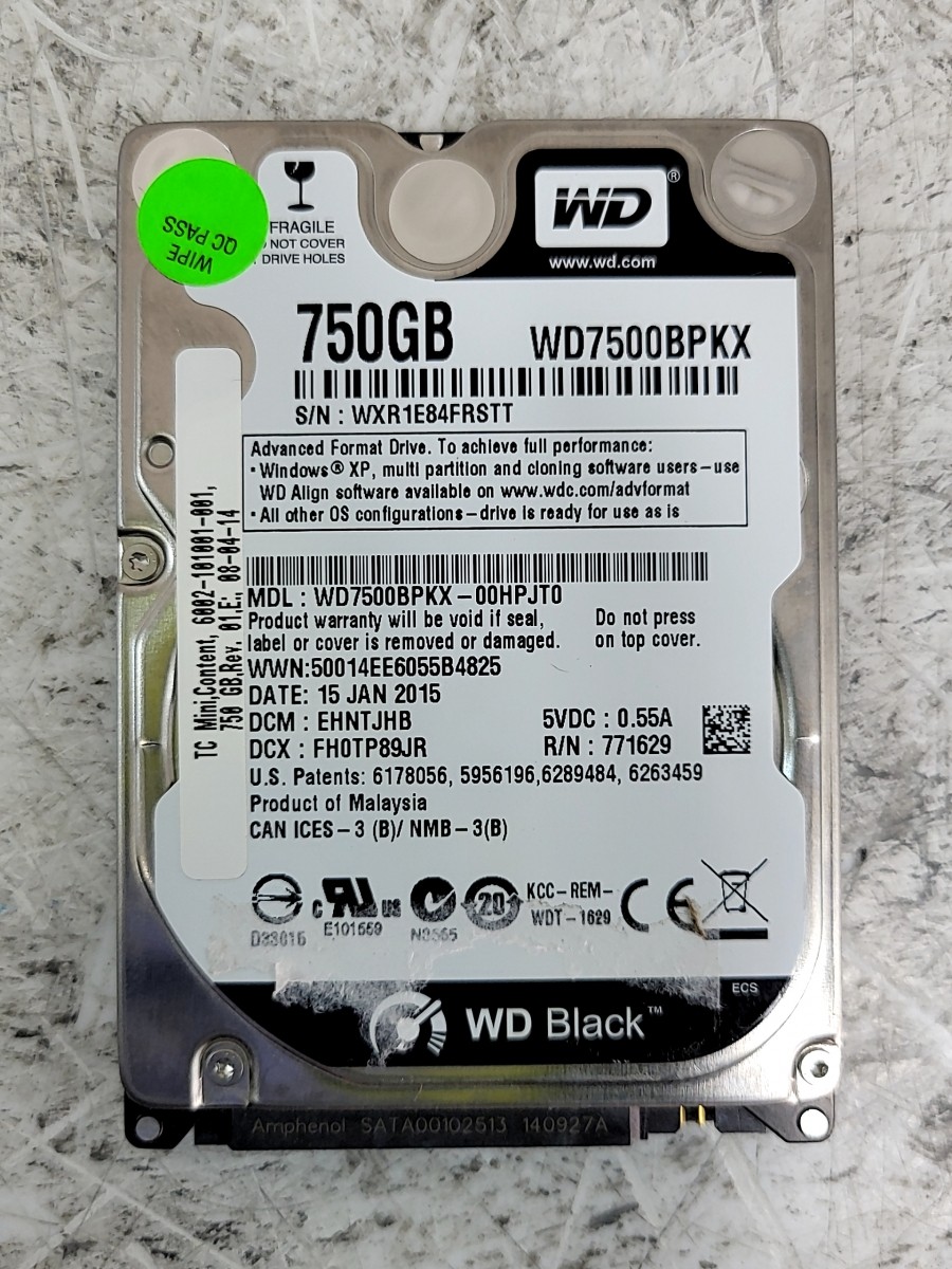 WESTERN DIGITAL WD7500BPKX-00HPJT0 WD7500BPKX Hard Drive SATA 750GB 2.5″