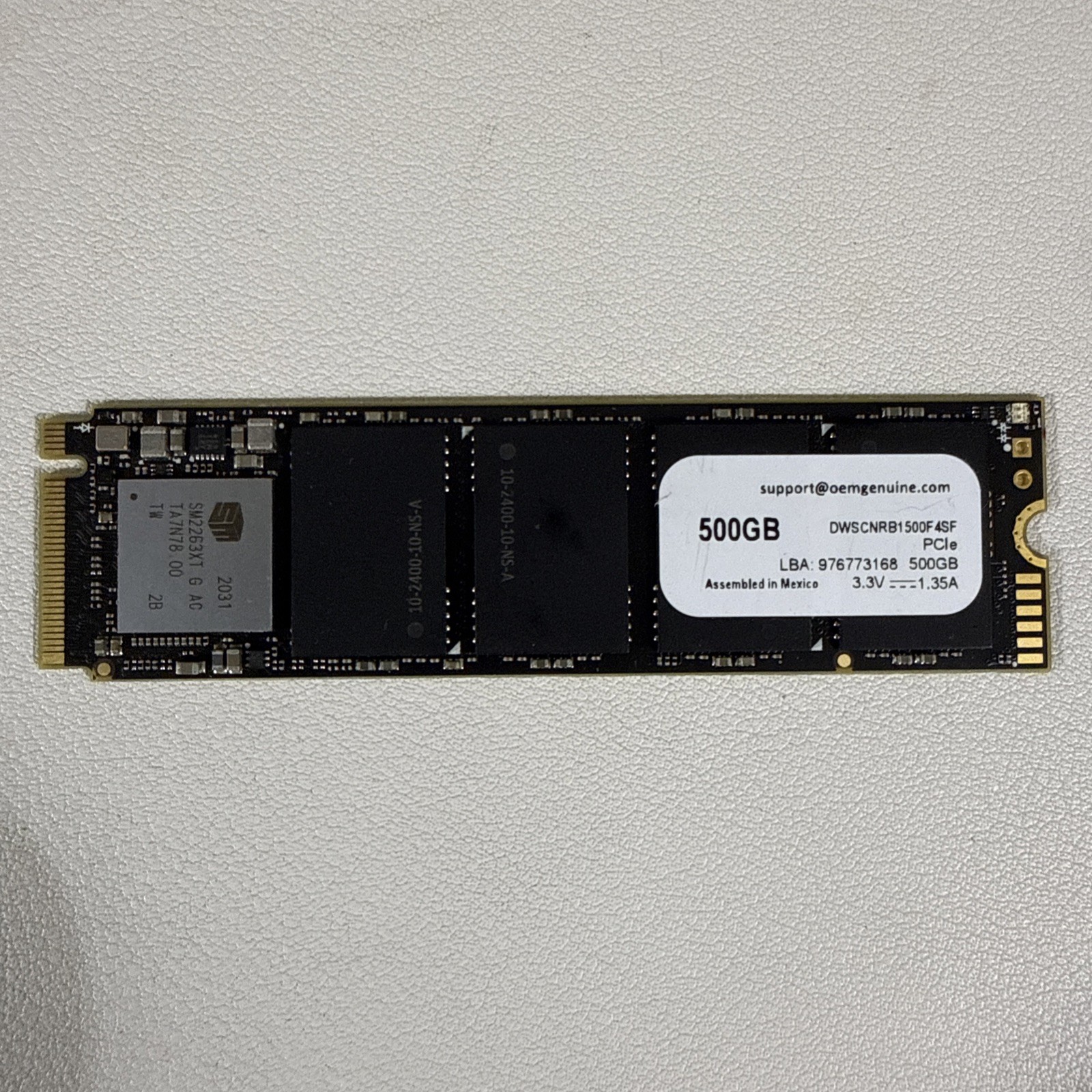 OEM Genuine 500GB M.2 2280 NVMe PCIe SSD DWSCNRB1500F4SF