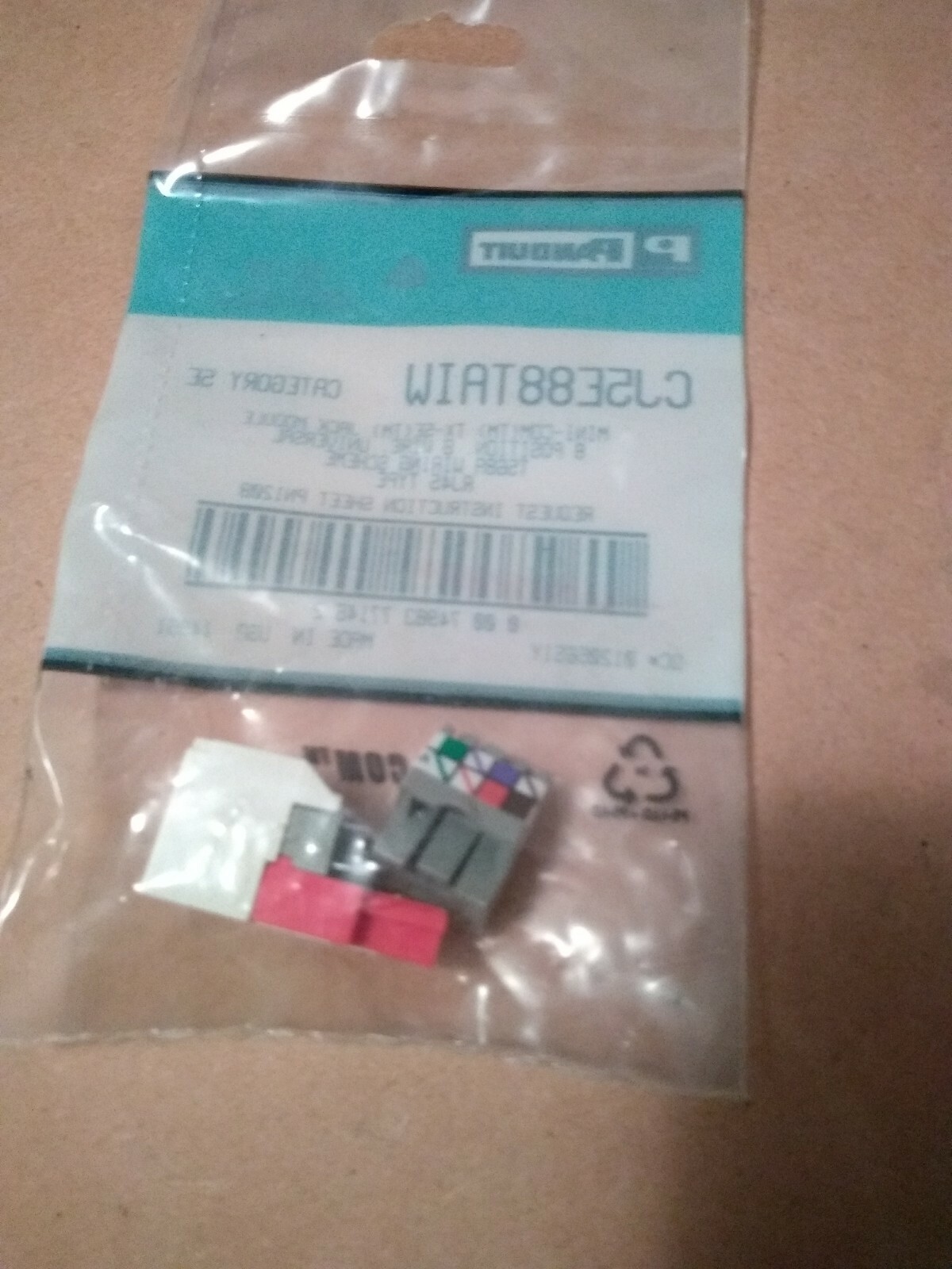 CJ5E88TAIW PANDUIT MINI-COM TX-5E 8 wire 8 position T568A RJ45 TYPE JACK MODULE
