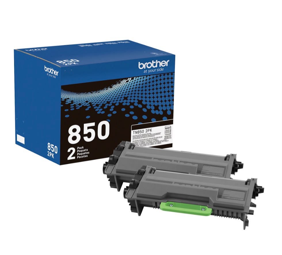 Brother TN850 Black Toner High Yield Cartridge 2 Pack – New