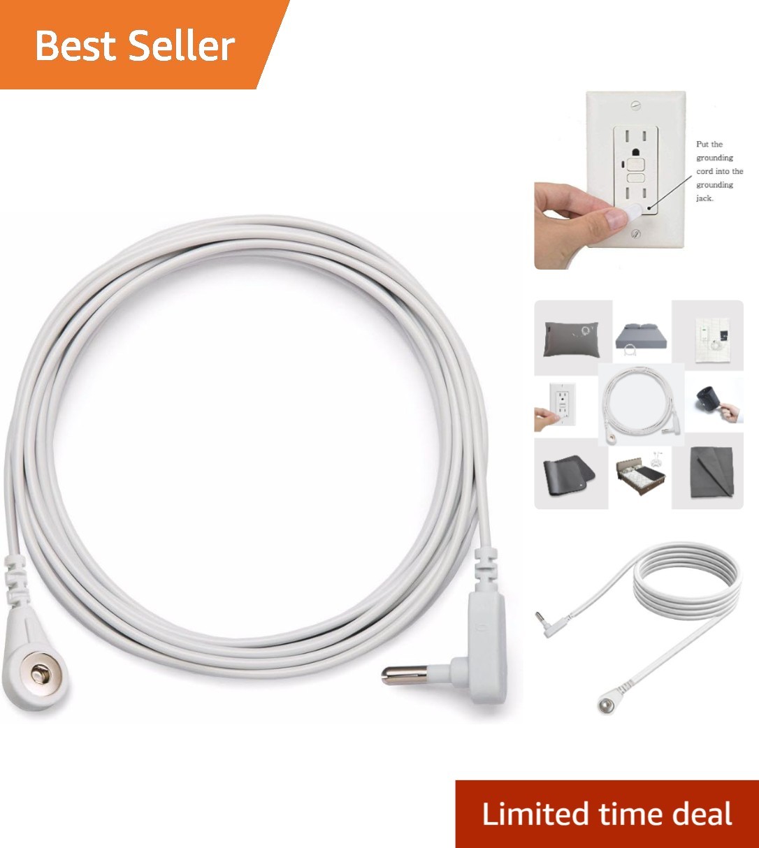 15’ Indoor Grounding Cord – Versatile Connection for Grounding Sheets