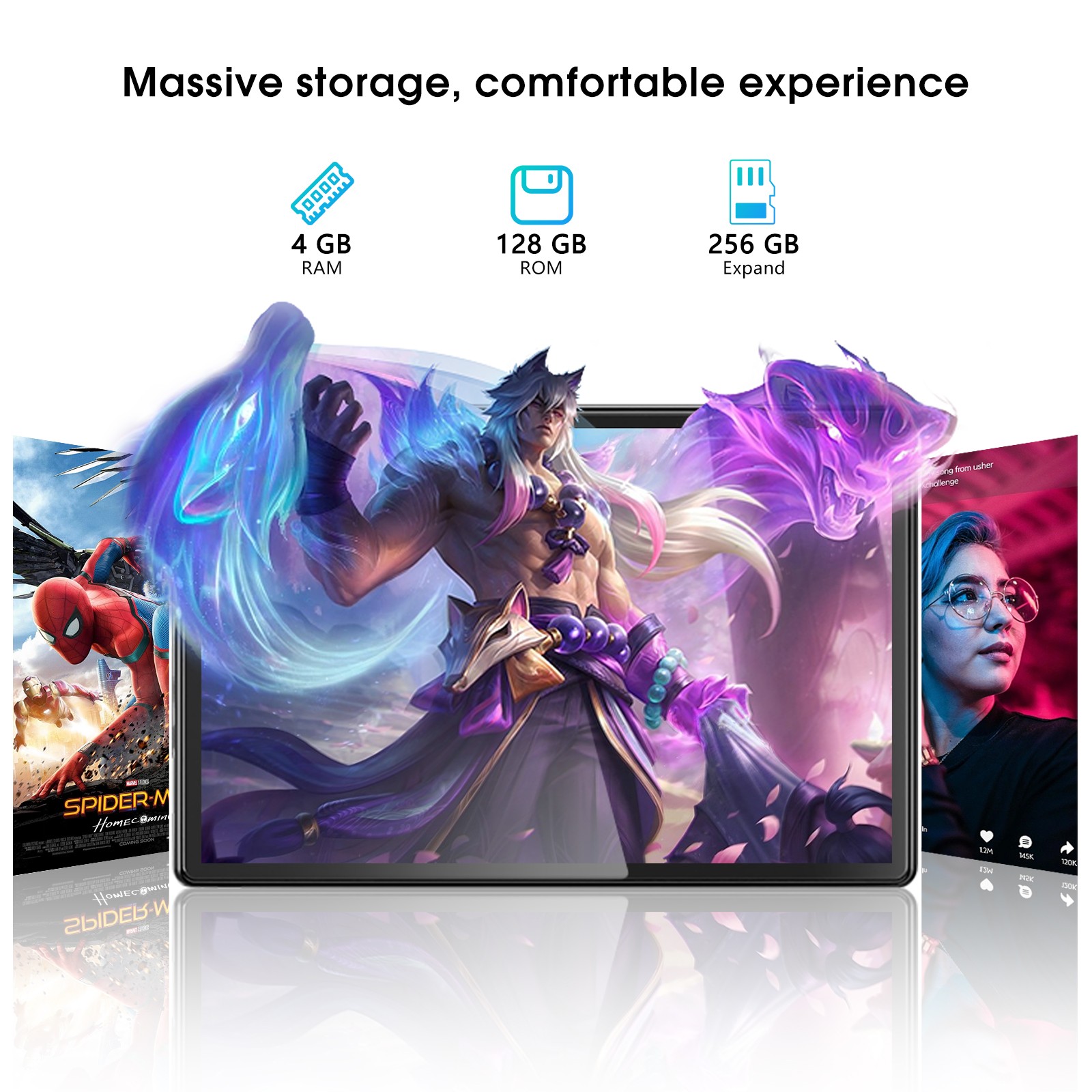 SGIN 10.1 Inch Tablet Android 13 4GB RAM 128GB ROM Octa-Core Google 5G WiFi