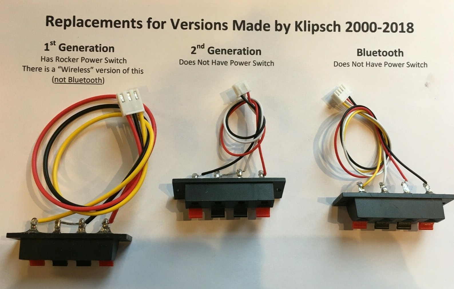 Klipsch Speaker TERMINAL ProMedia 2.1 BLOCK Satellite 3 Types Harness Plug NEW