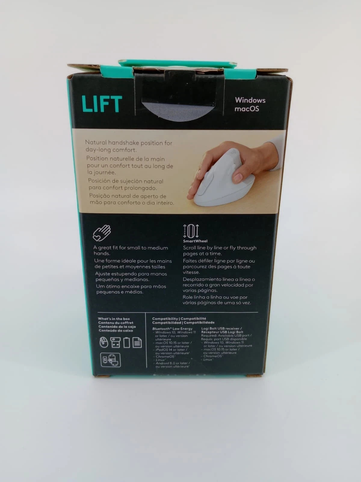 Logitech Lift Wireless Vertical Ergonomic Mouse White 1 yr Warranty Very Good