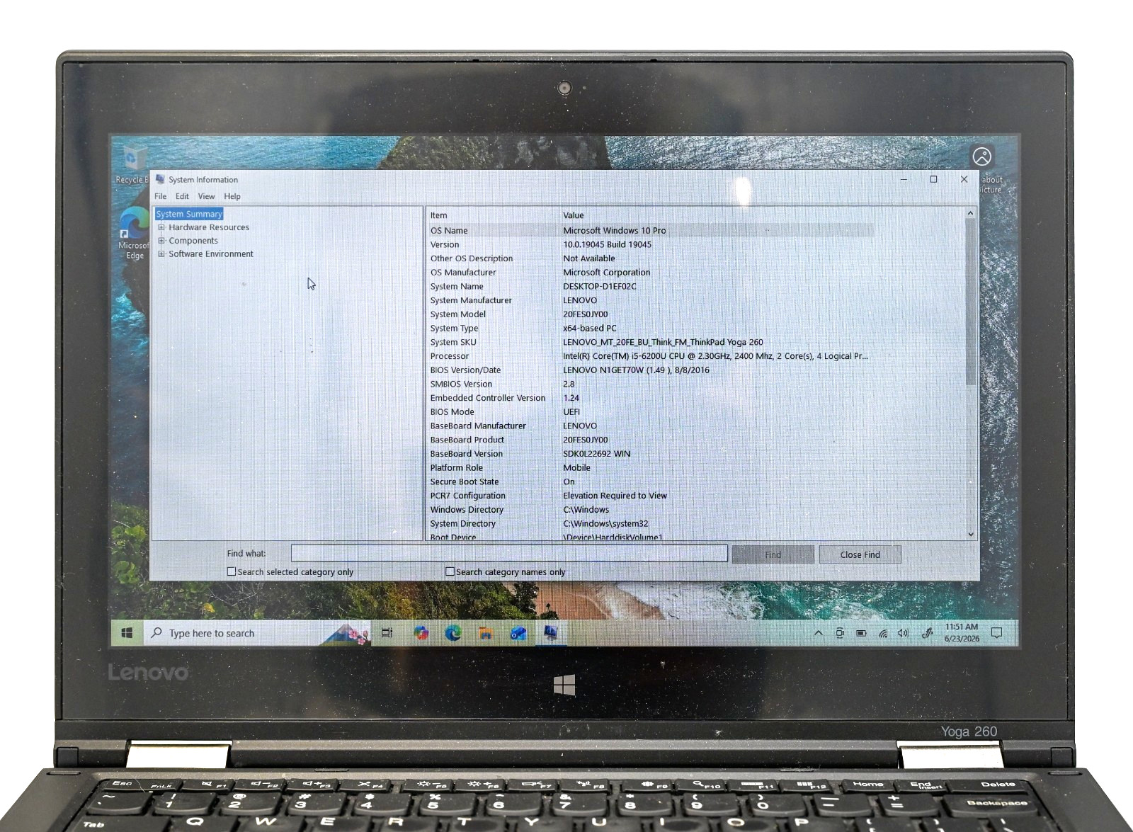 Lenovo ThinkPad Yoga 260 (2-in- 1) i5-6200u 2.3GHz 8GB RAM 128GB M.2-Touchscreen