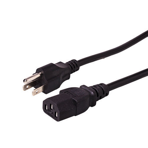 Power Cord Cable 3 Prong Universal Standard 5ft PC Computer HDTV Monitor