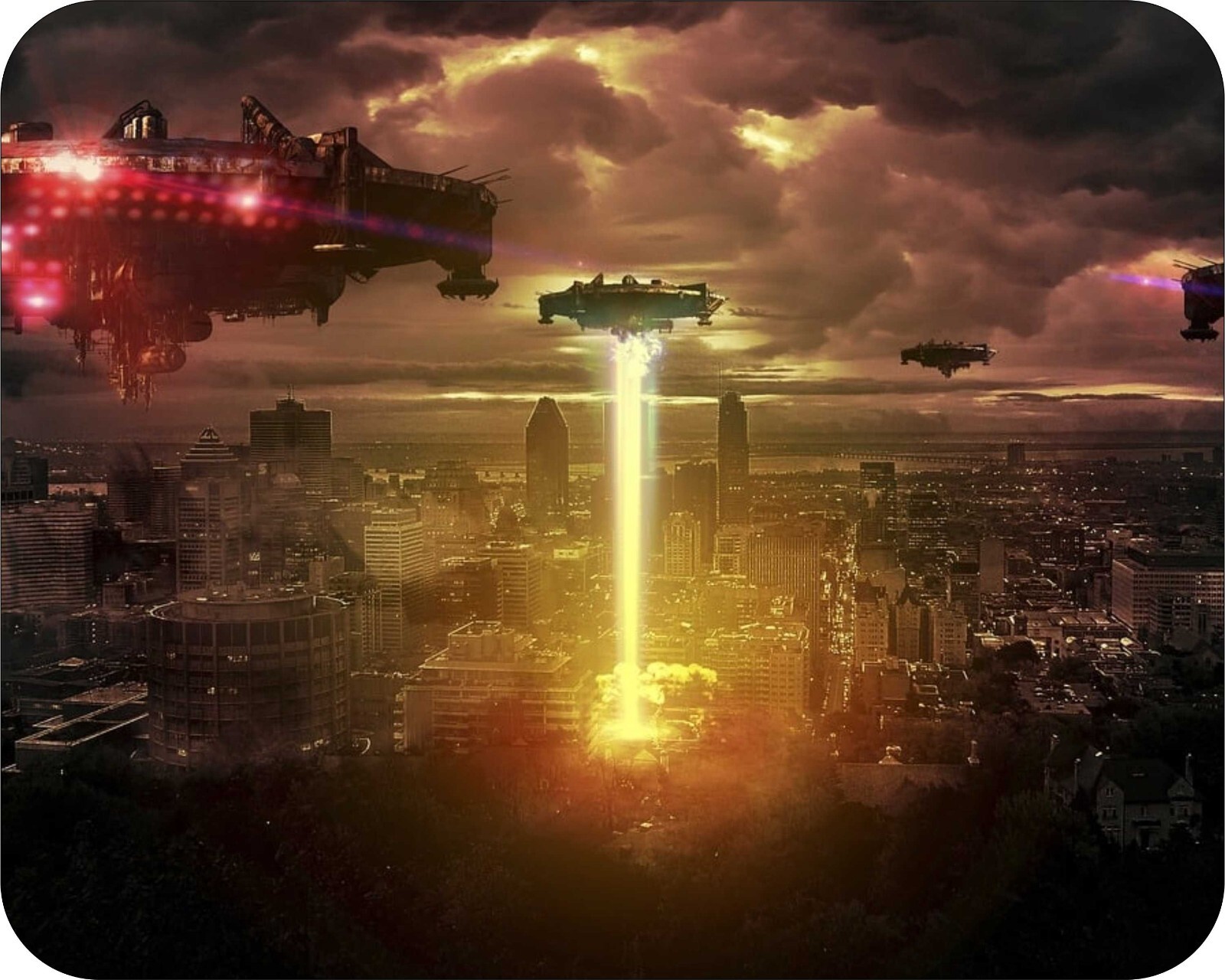 UFO’s Have Landed Fantasy Art Mousepad 7 x 9 Art mouse pad