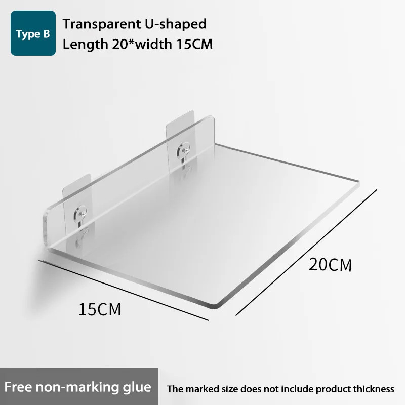 Self Adhesive Storage Shelf Wall-mounted Storage Rack Removable Bathroom Shower