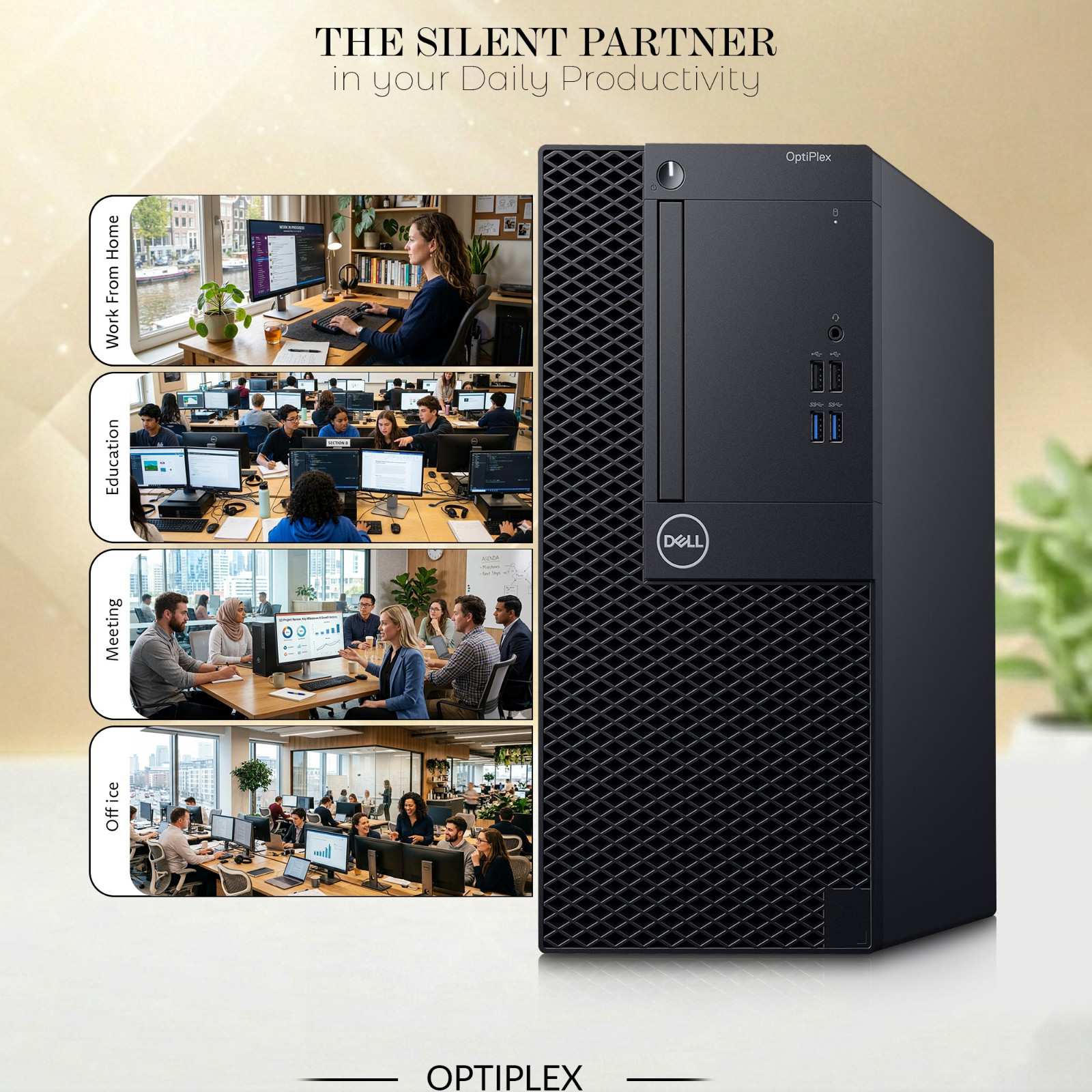Dell Desktop Tower PC i5-9th 16GB RAM 512GB SSD Wireless-KB&M Built-in Wi-Fi W11