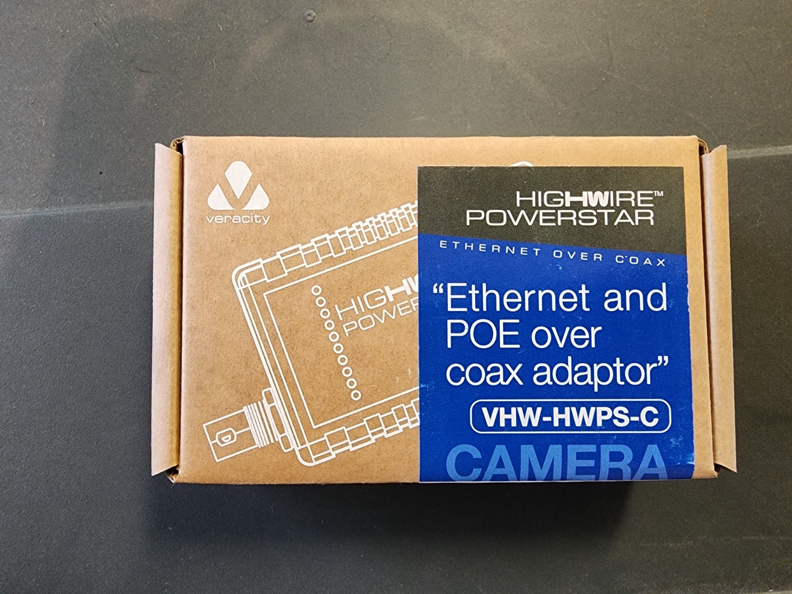 Veracity VHW-HWPS-C HIGHWIRE Powerstar Ethernet and PoE Over Coax Converter,