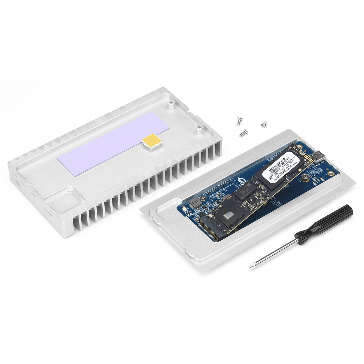 OWC Express 1M2 USB4 Portable NVMe M.2 External SSD Enclosure, Silver