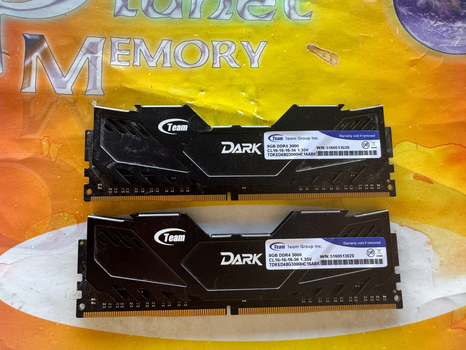 PC4-24000 16GB (2x 8GB) DDR4 3000 MHz NON ECC DESKTOP RAM TDKED48G3000HC16ABK