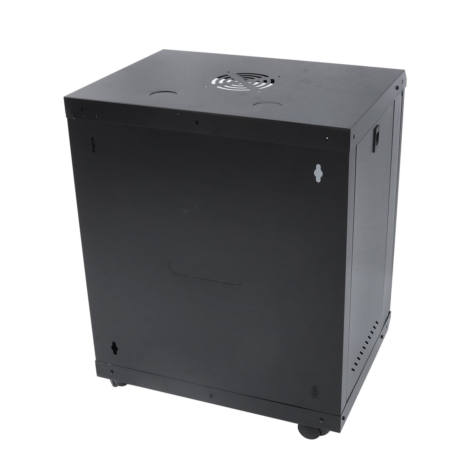 12U Wall Mount Server Rack 15.5″ Deep Locking Glass Door & Panels