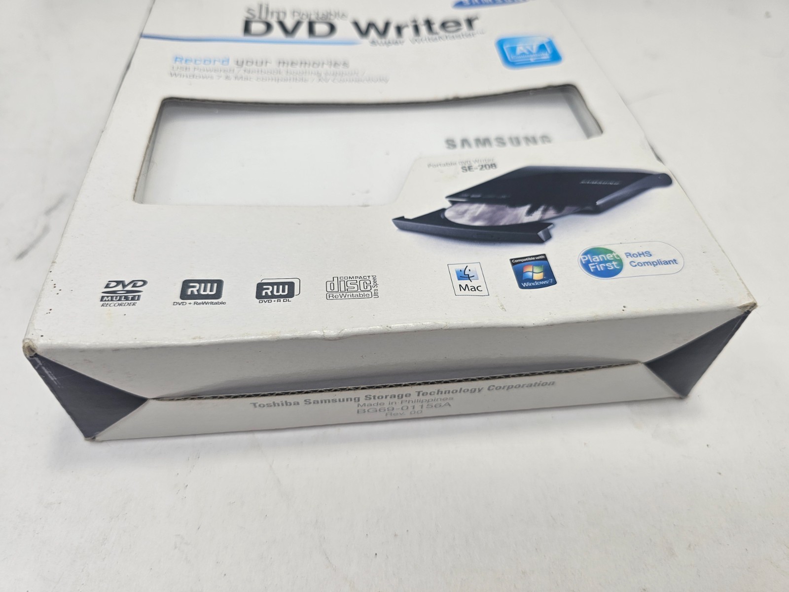 Samsung SE-208AB Slim Portable External DVD Writer WriterMaster White NEW