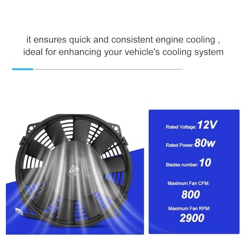 Universal 8-Inch Slim Electric Radiator Cooling Fan Kit – 12V 80W with 8 inch