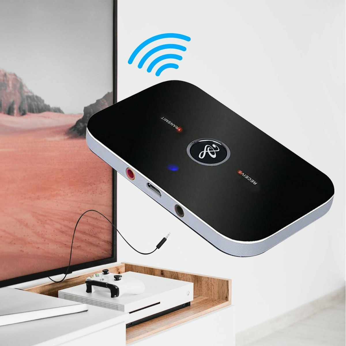 Bluetooth 5.0 Transmitter Receiver Wireless Audio 3.5mm Jack Aux Adapter 2 IN 1
