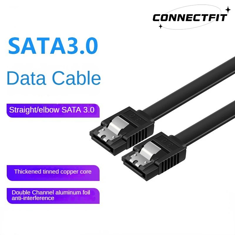 3 Pack SATA Cable III 6Gbps Straight HDD SDD Data Cable with Locking 1-pcs