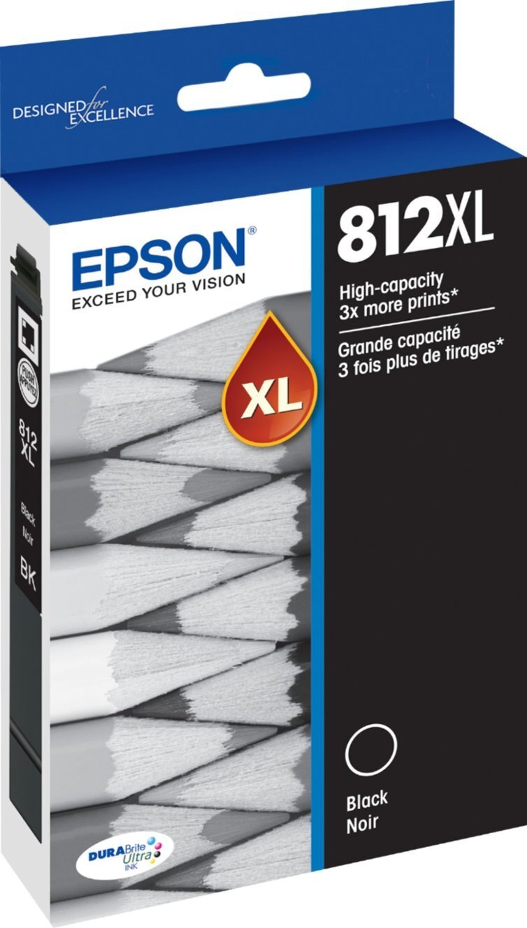 Original Epson 812XL High Yield Black Ink or Tri-color Cartridge EC-C7000, WF