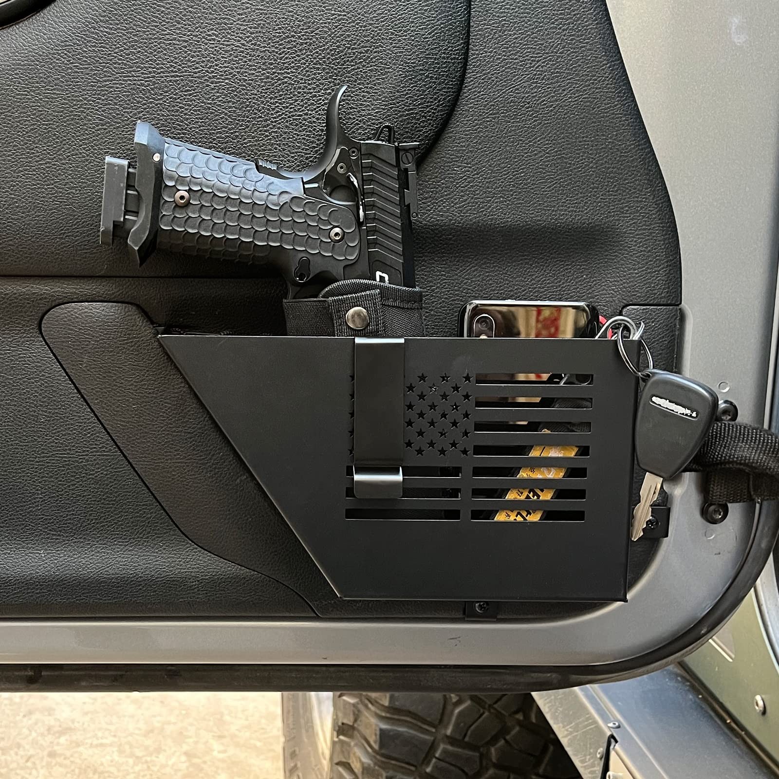 Metal Front Door Storage Box for 2007-2018 Jeep Wrangler JK JKU 2/4 Door